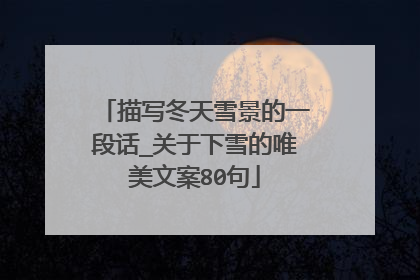 描写冬天雪景的一段话_关于下雪的唯美文案80句