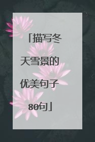 描写冬天雪景的优美句子80句