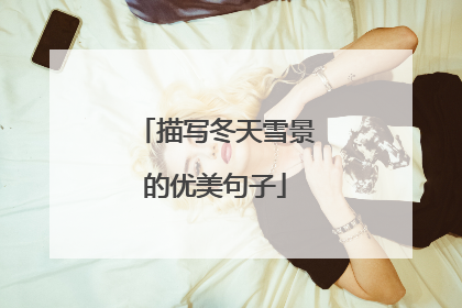 描写冬天雪景的优美句子