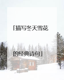 描写冬天雪花的经典诗句