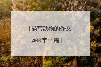 描写动物的作文400字11篇