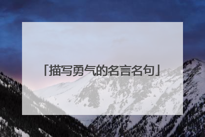 描写勇气的名言名句
