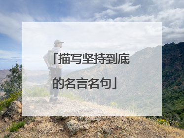 描写坚持到底的名言名句
