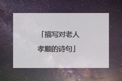 描写对老人孝顺的诗句