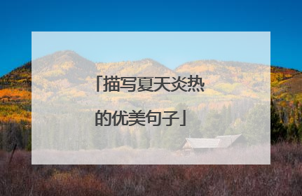 描写夏天炎热的优美句子
