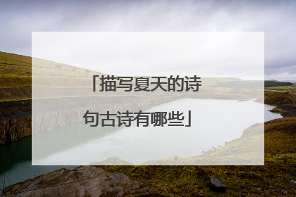 描写夏天的诗句古诗有哪些