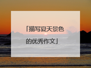 描写夏天景色的优秀作文