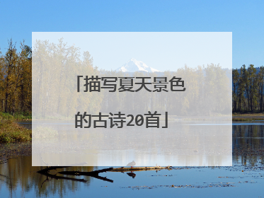 描写夏天景色的古诗20首