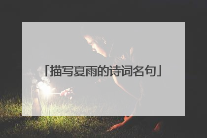 描写夏雨的诗词名句