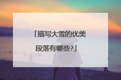 描写大雪的优美段落有哪些?