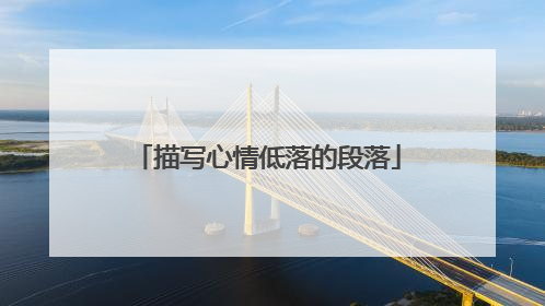 描写心情低落的段落