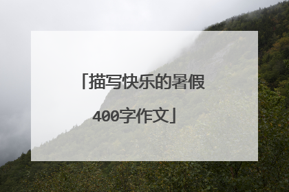 描写快乐的暑假400字作文