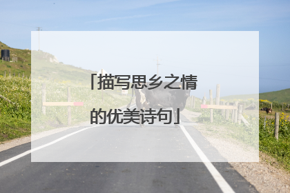描写思乡之情的优美诗句