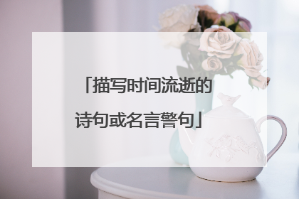 描写时间流逝的诗句或名言警句