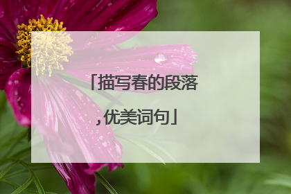 描写春的段落,优美词句