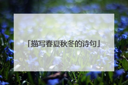 描写春夏秋冬的诗句