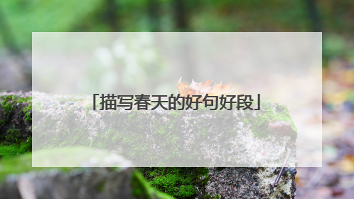 描写春天的好句好段
