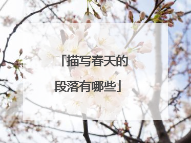 描写春天的段落有哪些