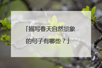 描写春天自然景象的句子有哪些？
