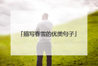 描写春雪的优美句子
