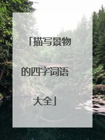 描写景物的四字词语大全
