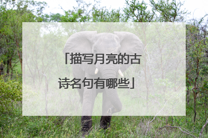 描写月亮的古诗名句有哪些