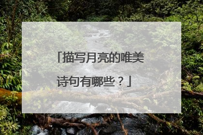 描写月亮的唯美诗句有哪些?