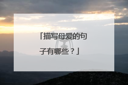 描写母爱的句子有哪些？