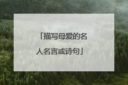 描写母爱的名人名言或诗句