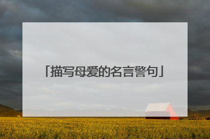 描写母爱的名言警句