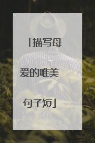 描写母爱的唯美句子短