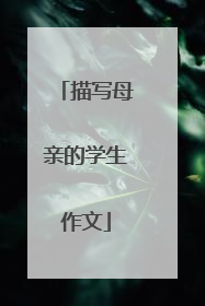 描写母亲的学生作文