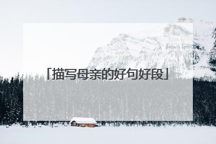 描写母亲的好句好段