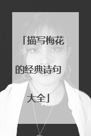 描写梅花的经典诗句大全