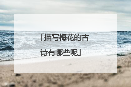 描写梅花的古诗有哪些呢