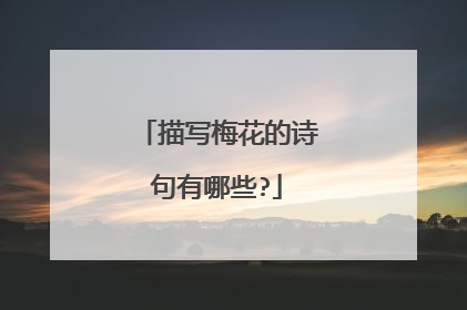 描写梅花的诗句有哪些?