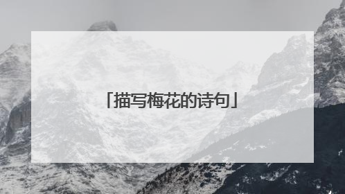 描写梅花的诗句