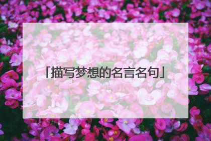 描写梦想的名言名句