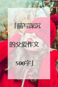 描写深沉的父爱作文500字