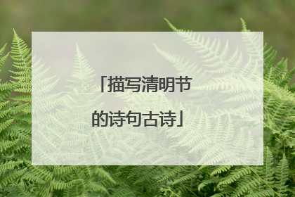 描写清明节的诗句古诗