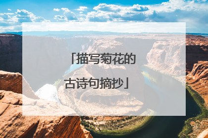 描写菊花的古诗句摘抄