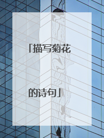 描写菊花的诗句