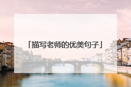 描写老师的优美句子