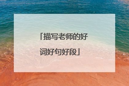 描写老师的好词好句好段