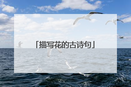 描写花的古诗句