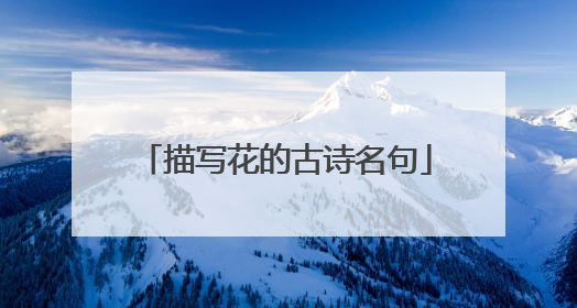 描写花的古诗名句