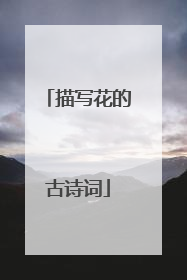 描写花的古诗词