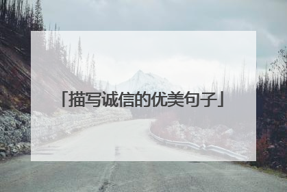 描写诚信的优美句子