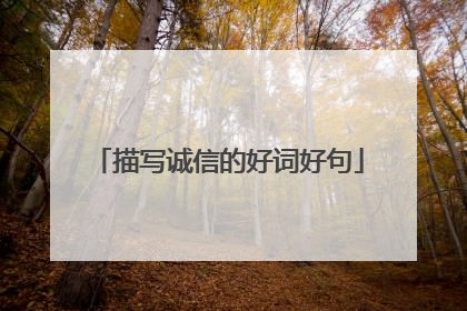 描写诚信的好词好句