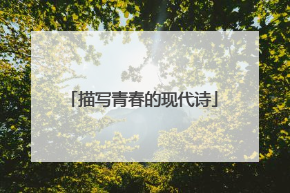 描写青春的现代诗